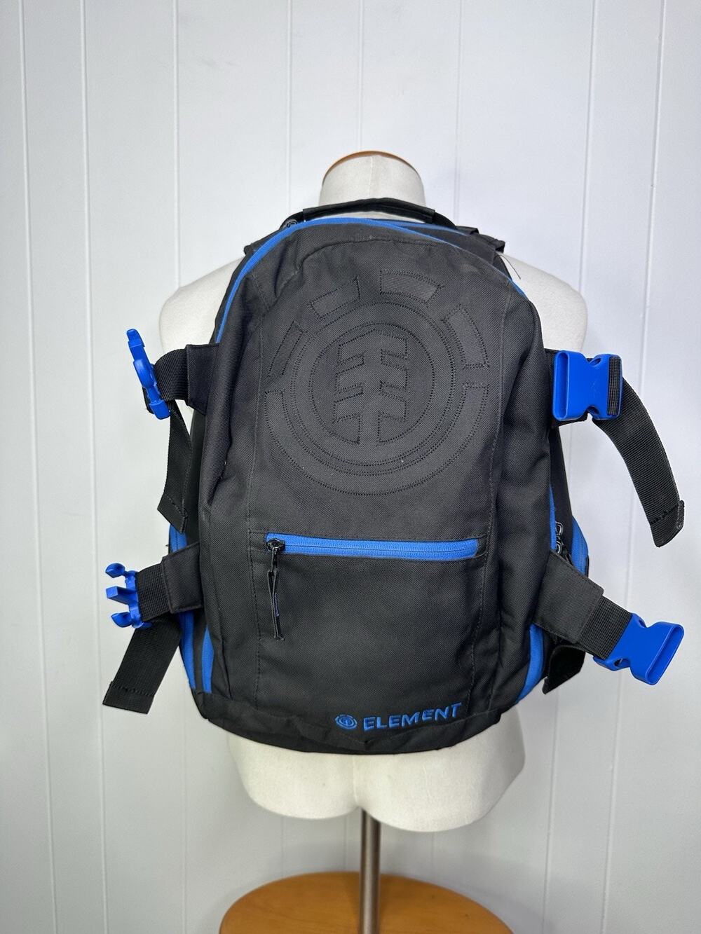 Element Mohave Backpack Black/Blue Front Buckles Y2K Style - Skateboard Street